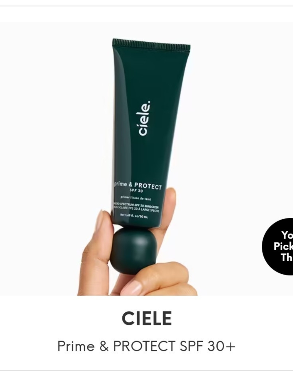 Ciele Prime & Protect SPF 30+ Primer — Deep Green